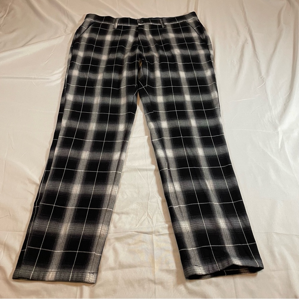 TR PREMIUM Stylish Black and White Checkered Men's Dress‎ Pants